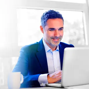 Professional working on laptop