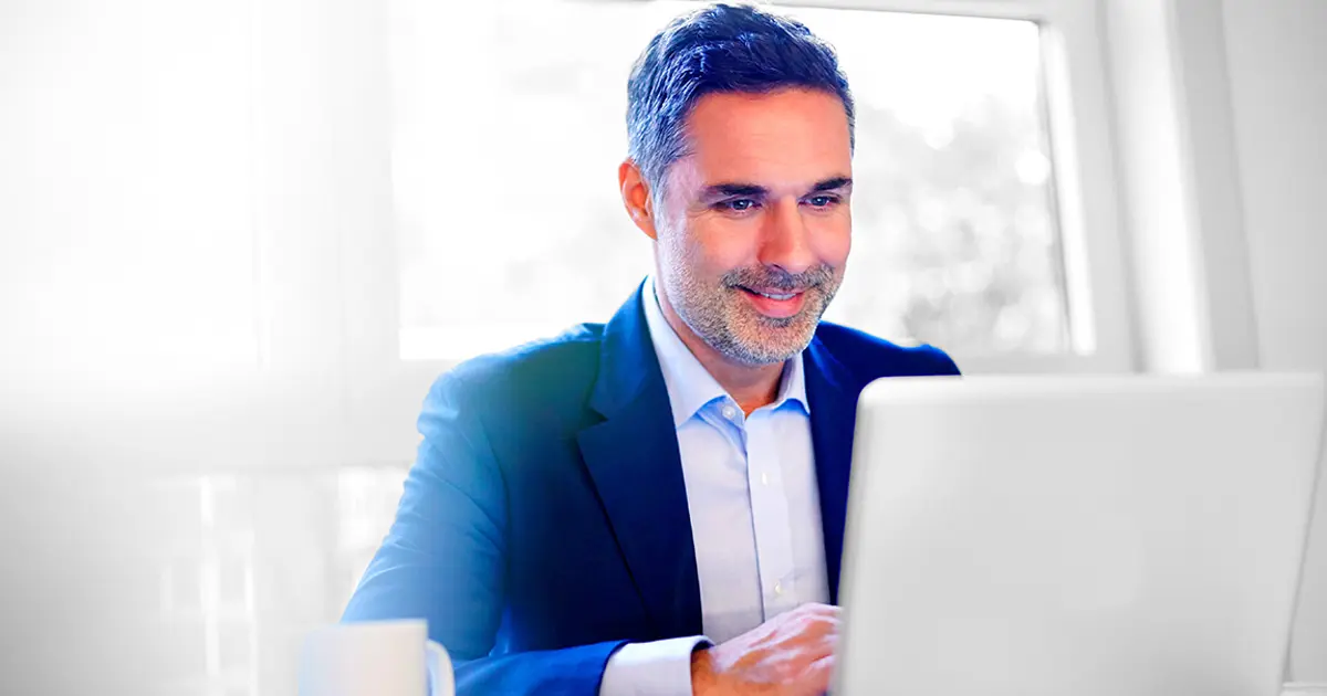 Professional working on laptop