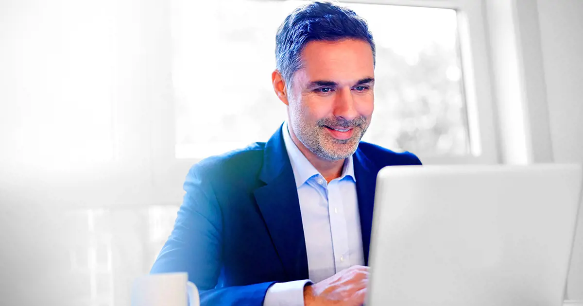 Professional working on laptop