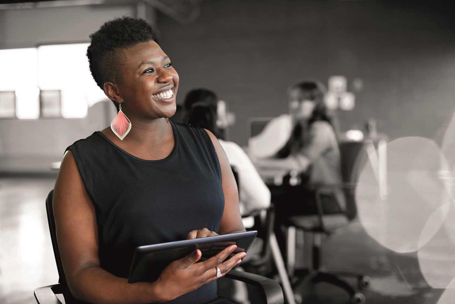 Professional person working on a tablet