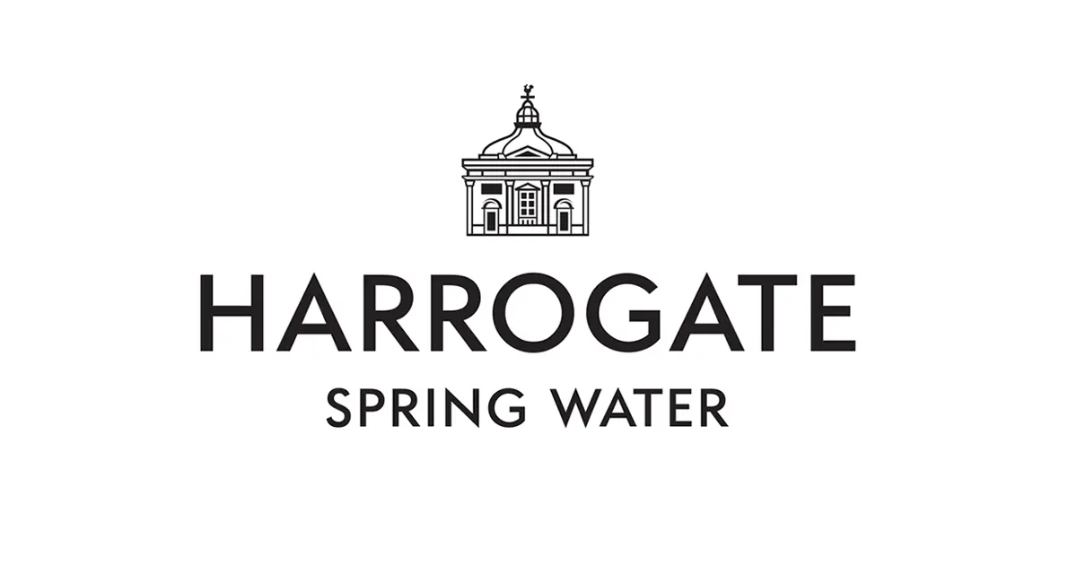Black and white Harrogate Spring Water logo