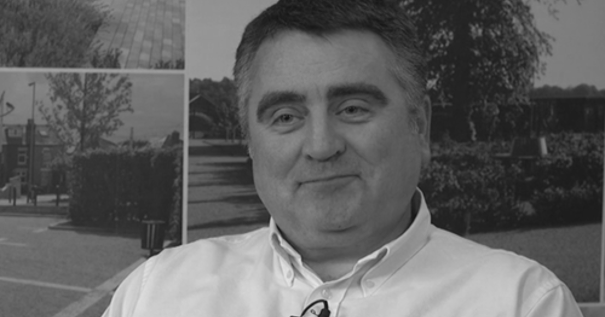 A black and white close-up of Gareth Dillon, the managing director or Killingley.