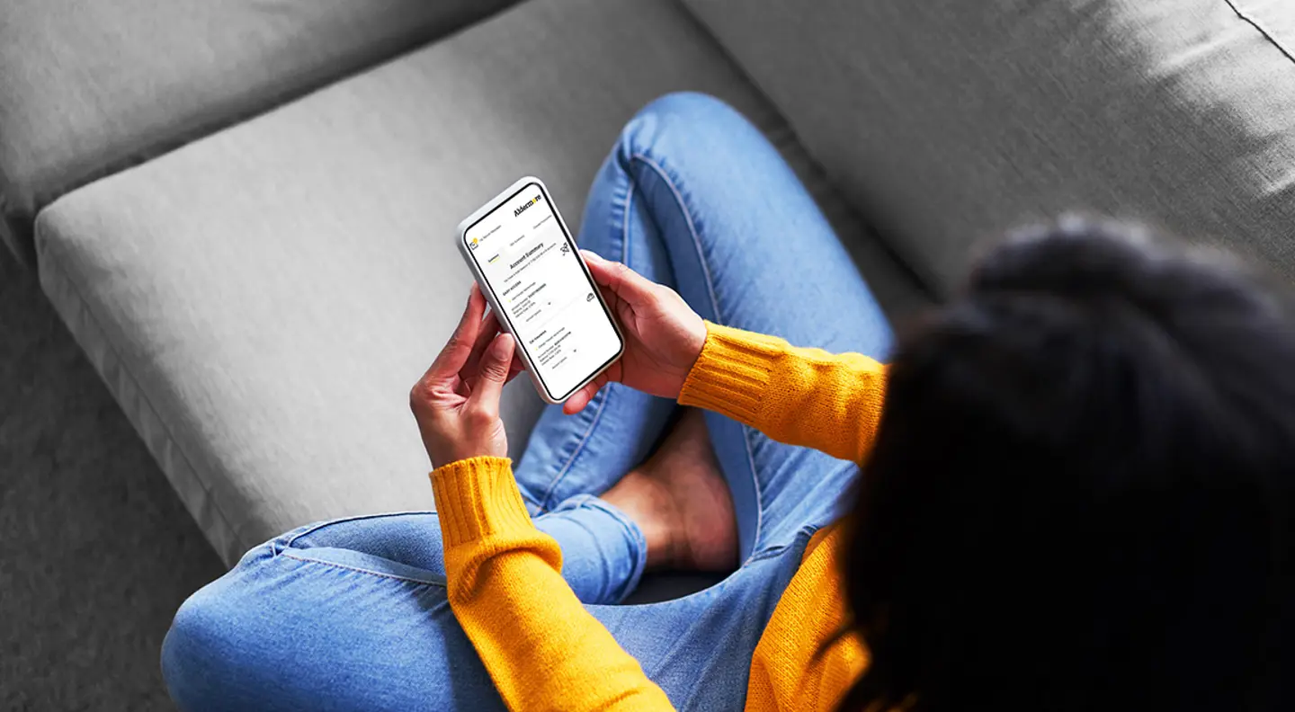 Person on mobile internet banking