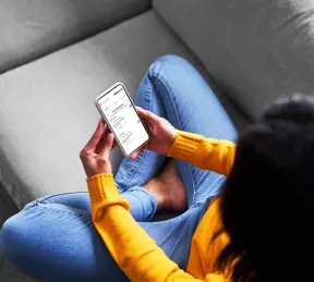 Person on mobile internet banking