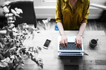 Mortgage broker on laptop