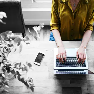 Mortgage broker on laptop