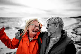 Elderly couple smiling