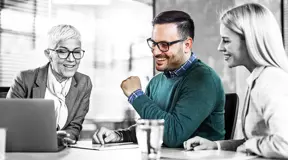 Happy people in a meeting