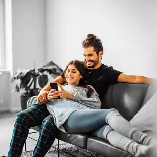 Couple on the sofa