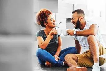 Couple celebrating their new home