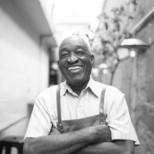 Business owner smiling