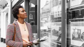 Person viewing property listings