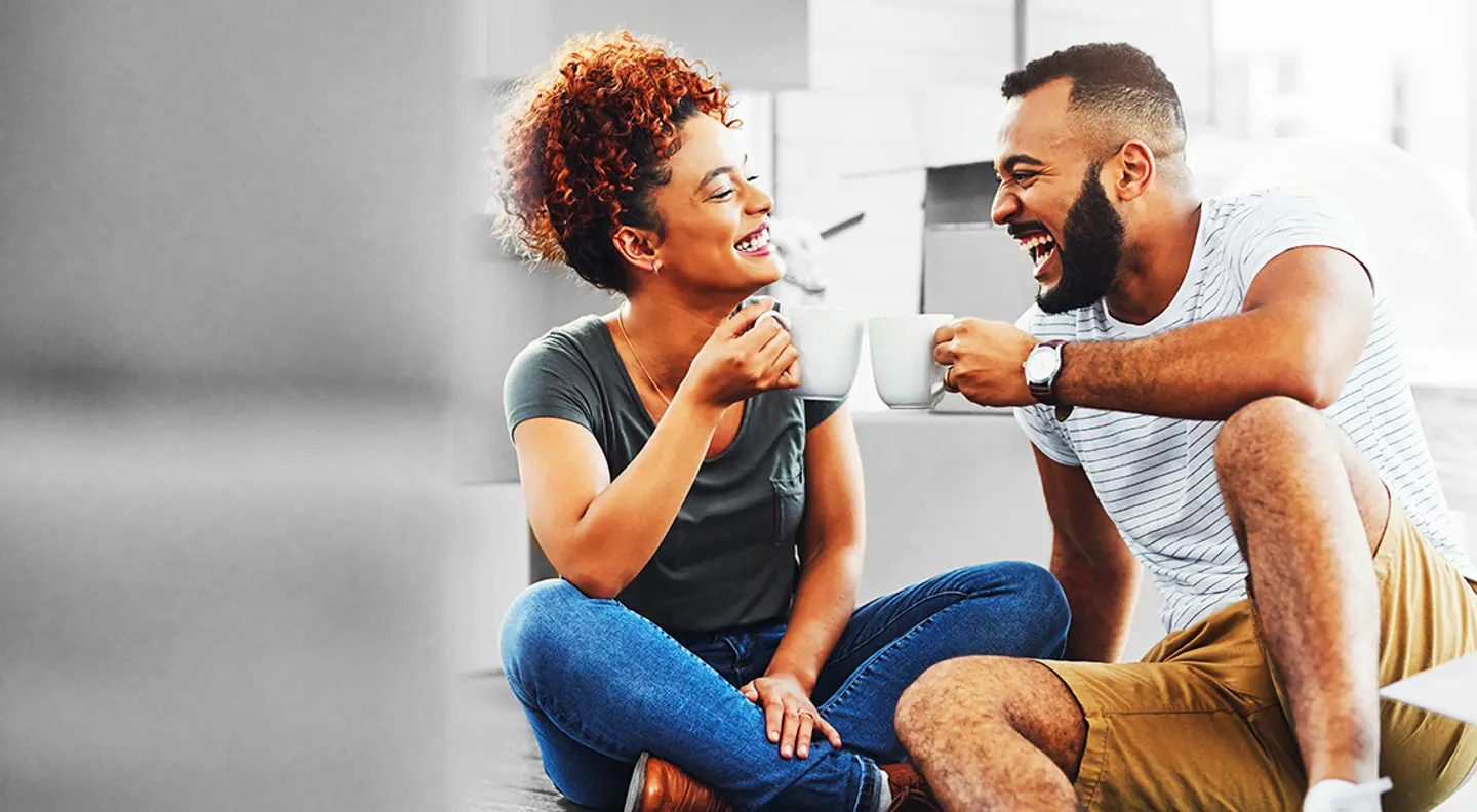Couple celebrating their new home