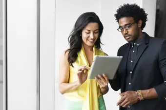 People looking at ipad