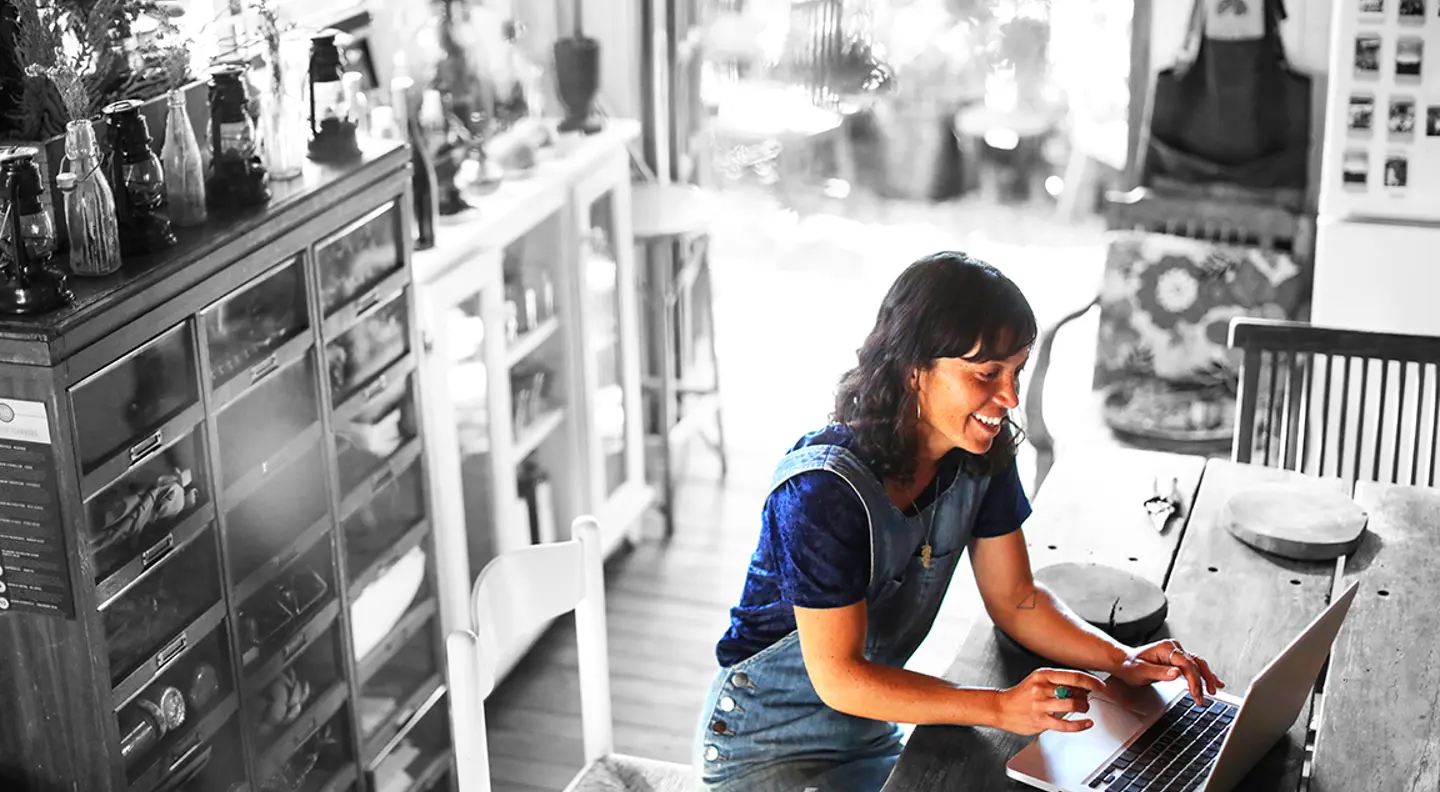 Small business owner on laptop