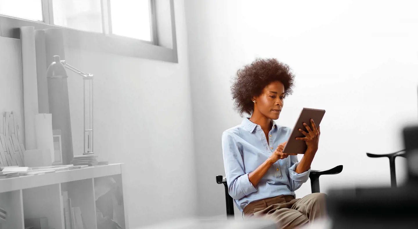 Person on tablet