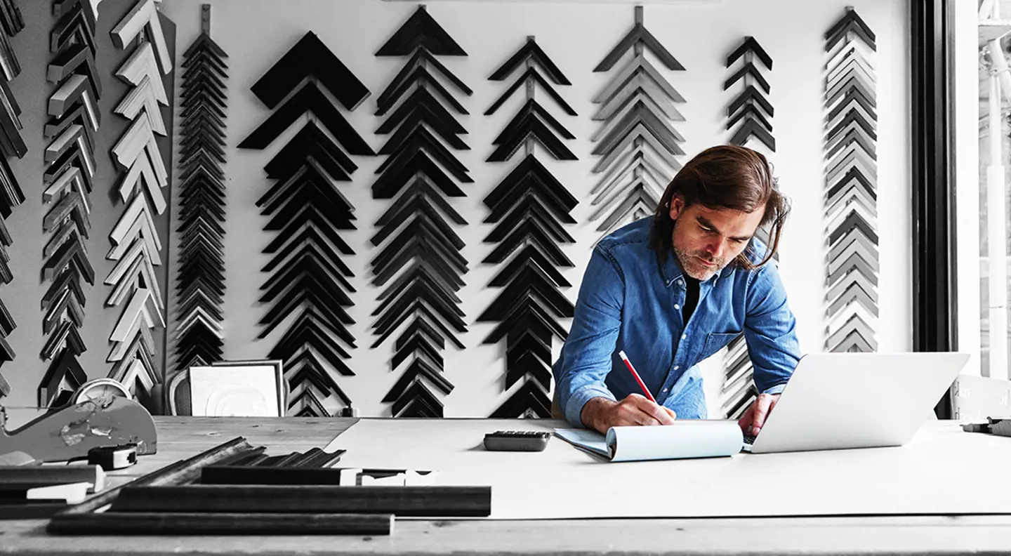 Business owner making plans