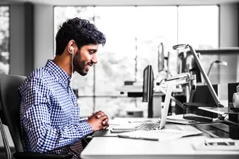 Person on video call