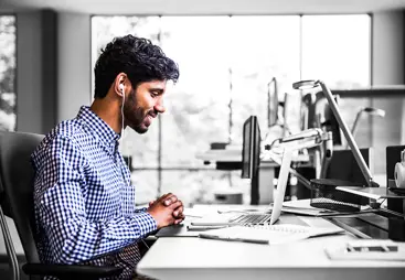 Person on video call