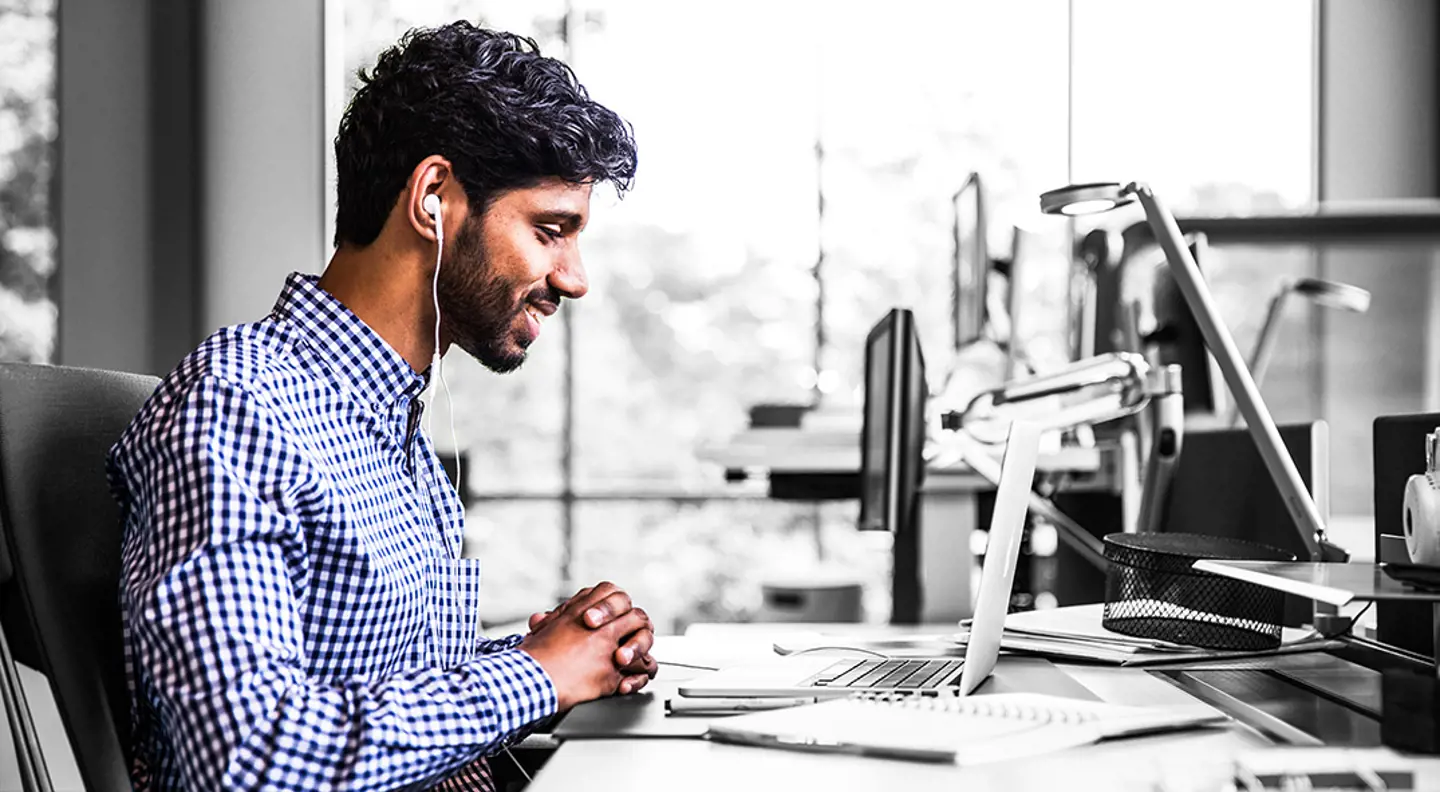 Person on video call