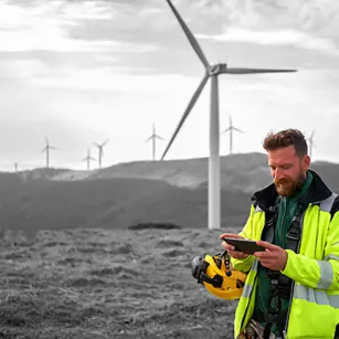 Person working on windfarm